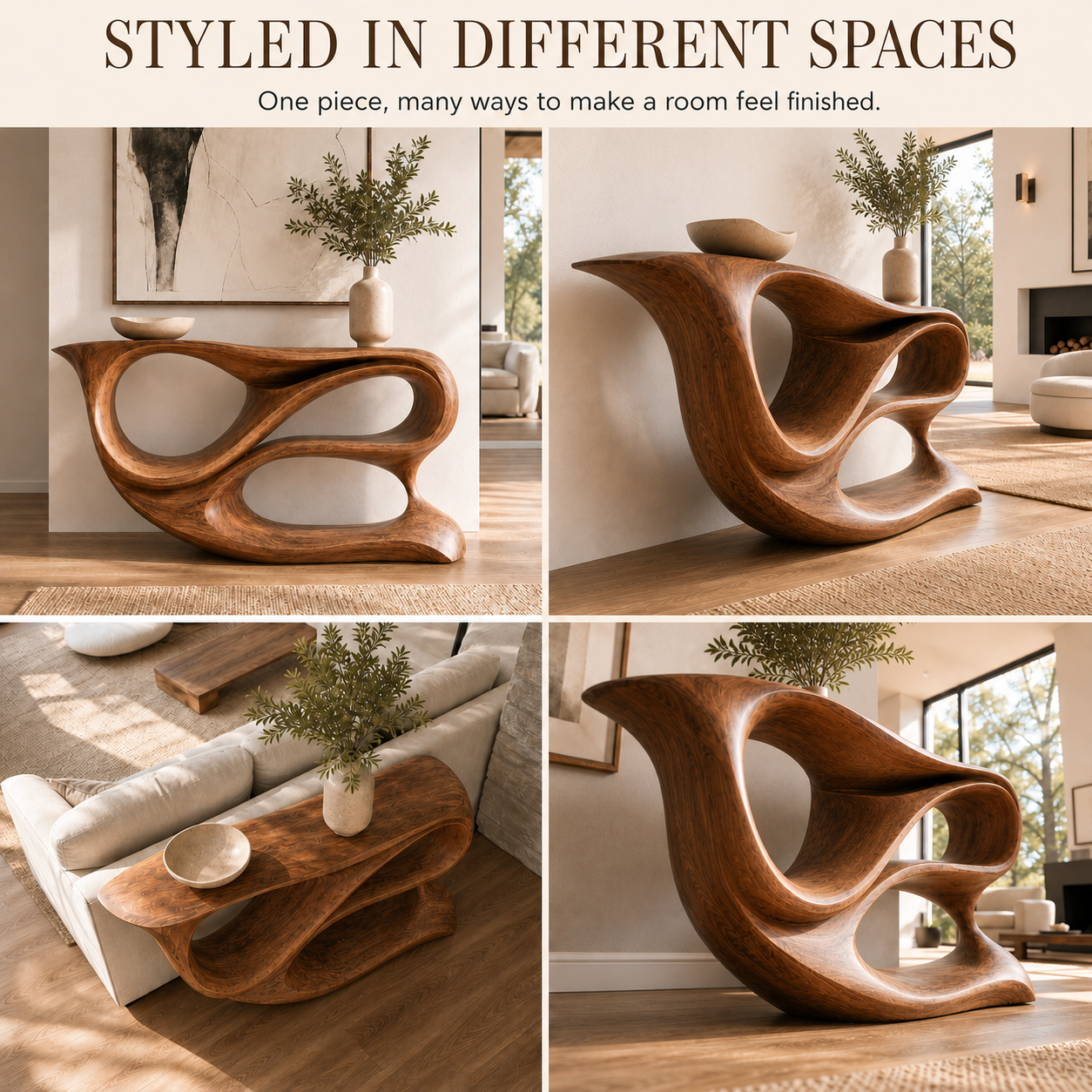 Soren Rounded Wood Console Table - Design 584 - product image 10