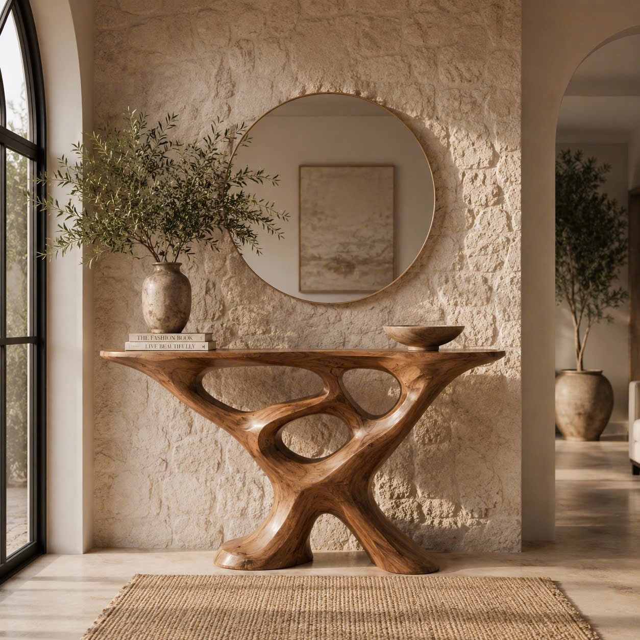 Soren Rounded Wood Console Table - Design 593 - main view