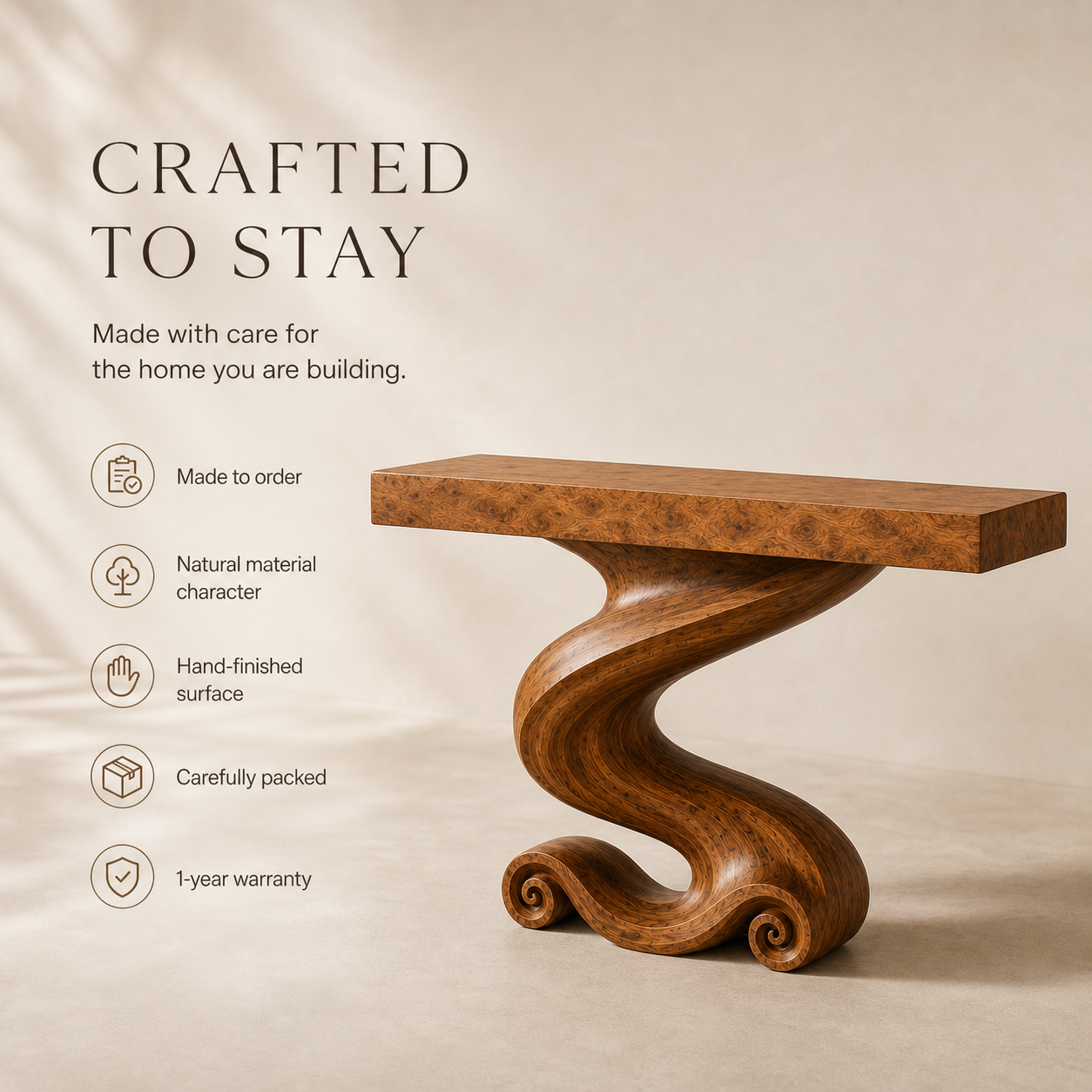 Rowan Hollow Form Console Table - Design 598 - product image 09