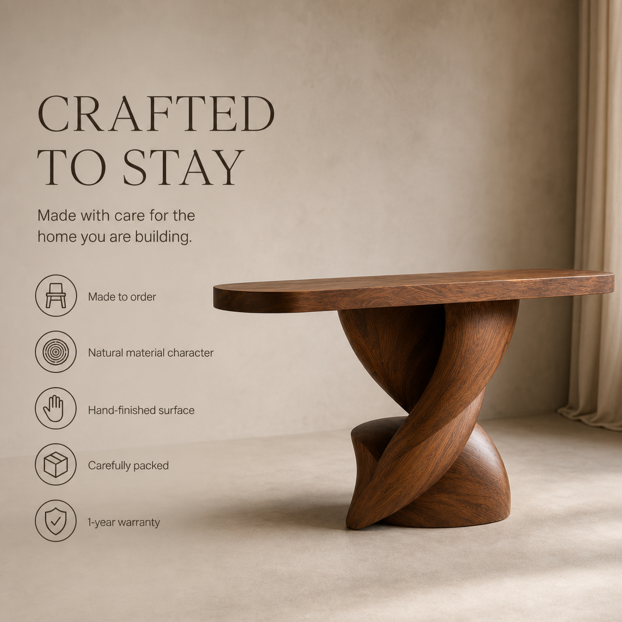 Talia Soft Edge Console Table - Design 604 - product image 09