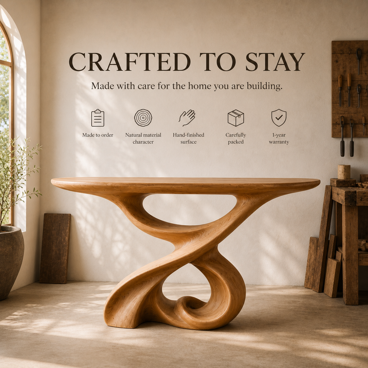 Vale Sculptural Entry Console Table - Design 605 - product image 09