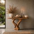 Alden Curved Wood Console Table - Design 608 - main view
