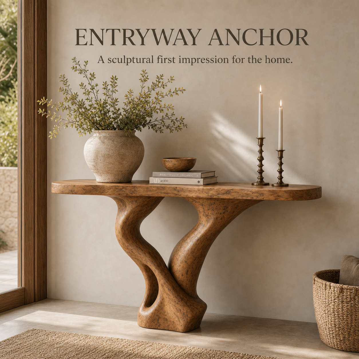 Alden Curved Wood Console Table - Design 608 - product image 02