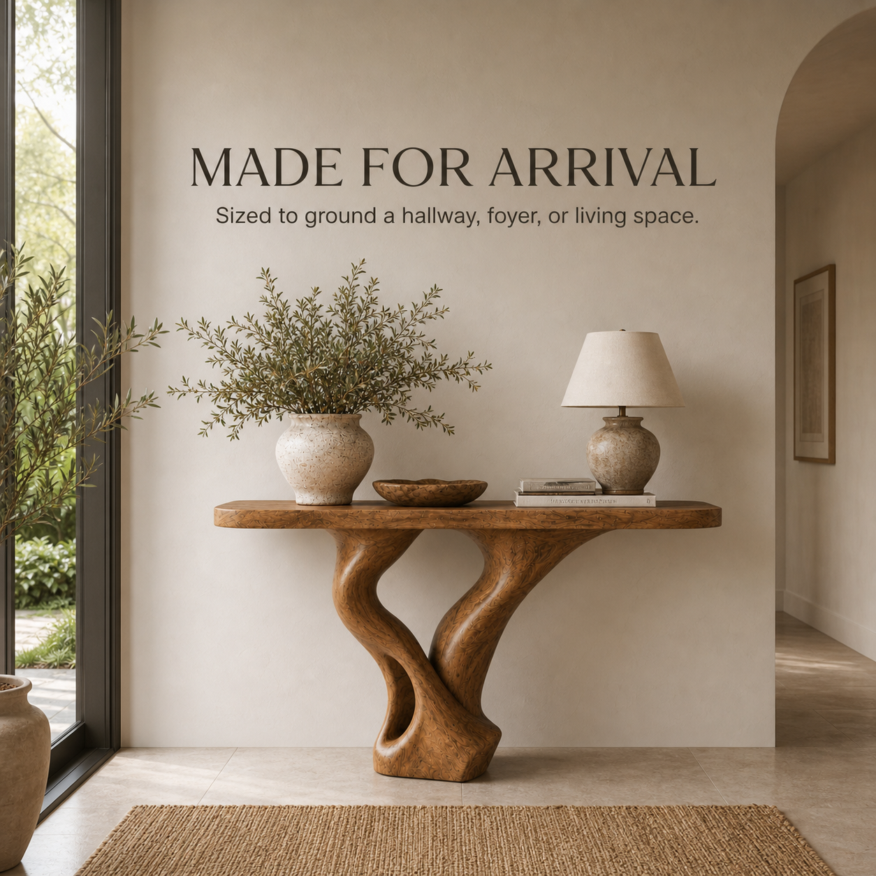 Alden Curved Wood Console Table - Design 608 - product image 04