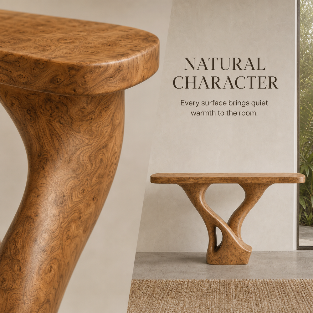 Alden Curved Wood Console Table - Design 608 - product image 05