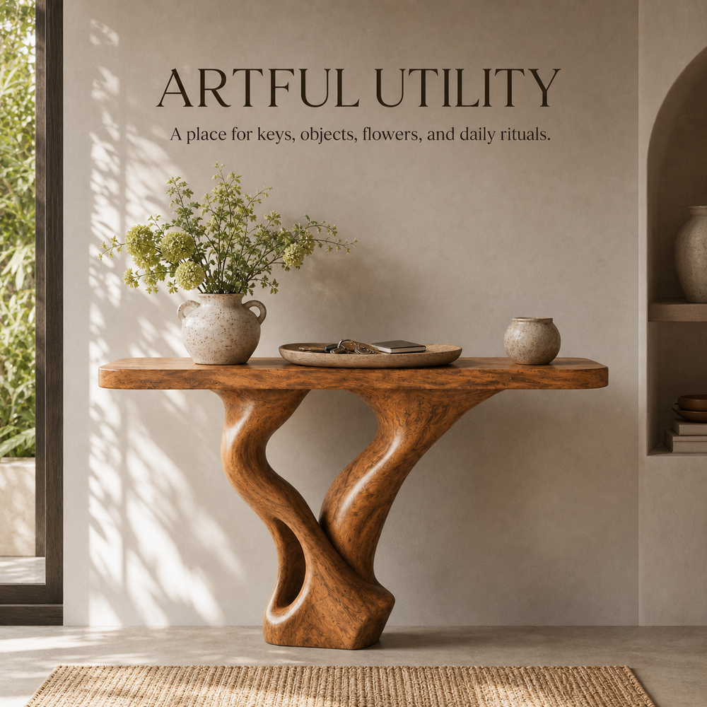 Alden Curved Wood Console Table - Design 608 - product image 07