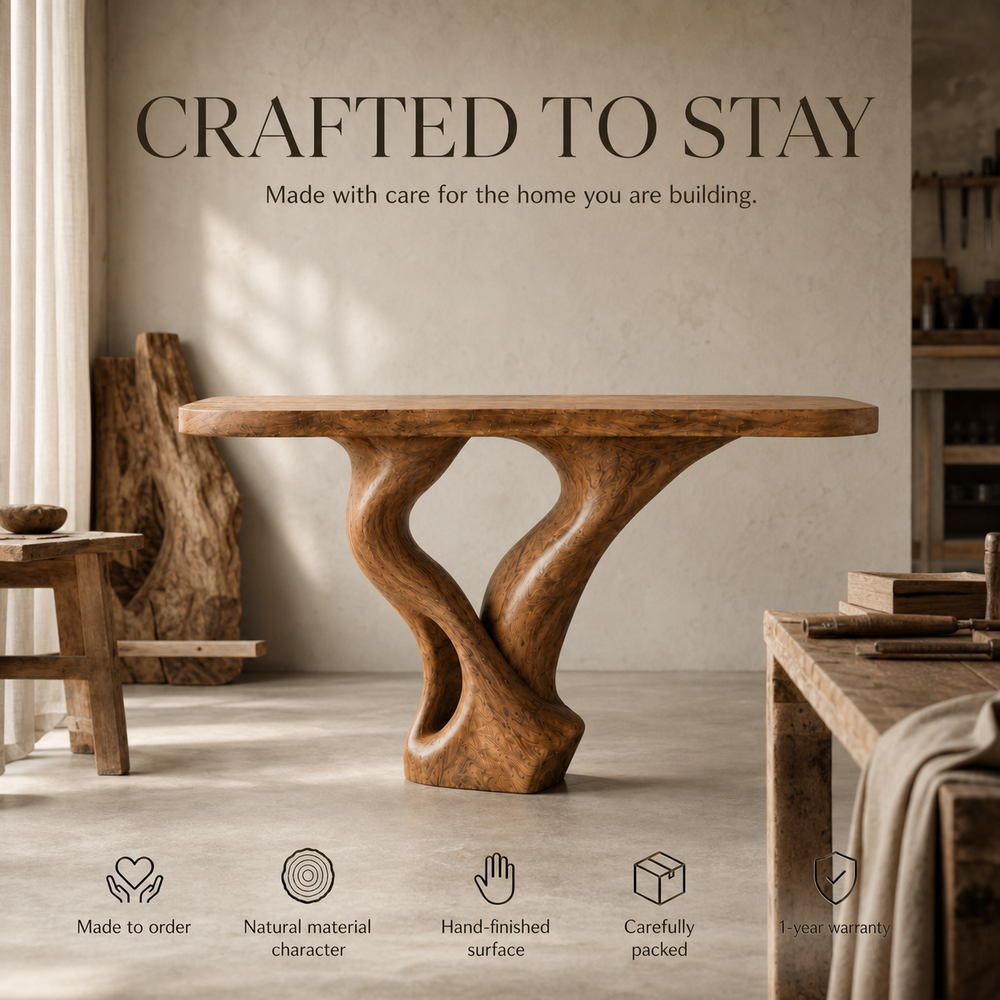 Alden Curved Wood Console Table - Design 608 - product image 09
