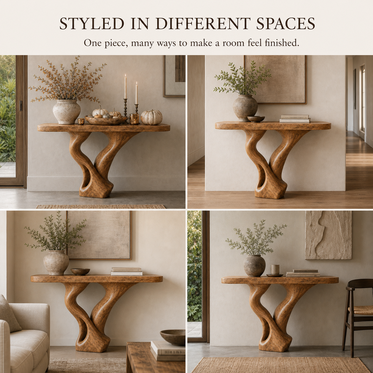 Alden Curved Wood Console Table - Design 608 - product image 10