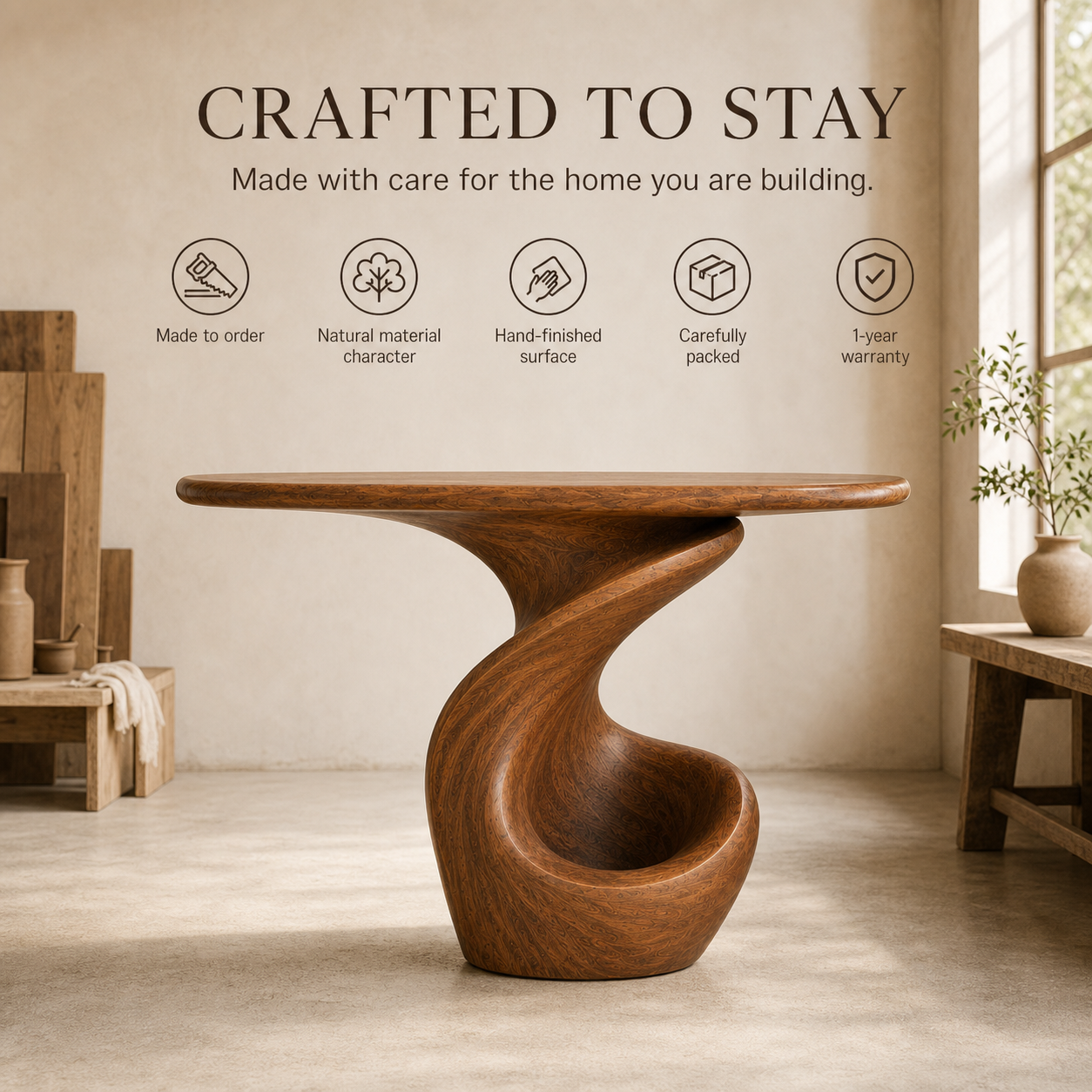 Brisa Curved Wood Console Table - Design 612 - product image 09