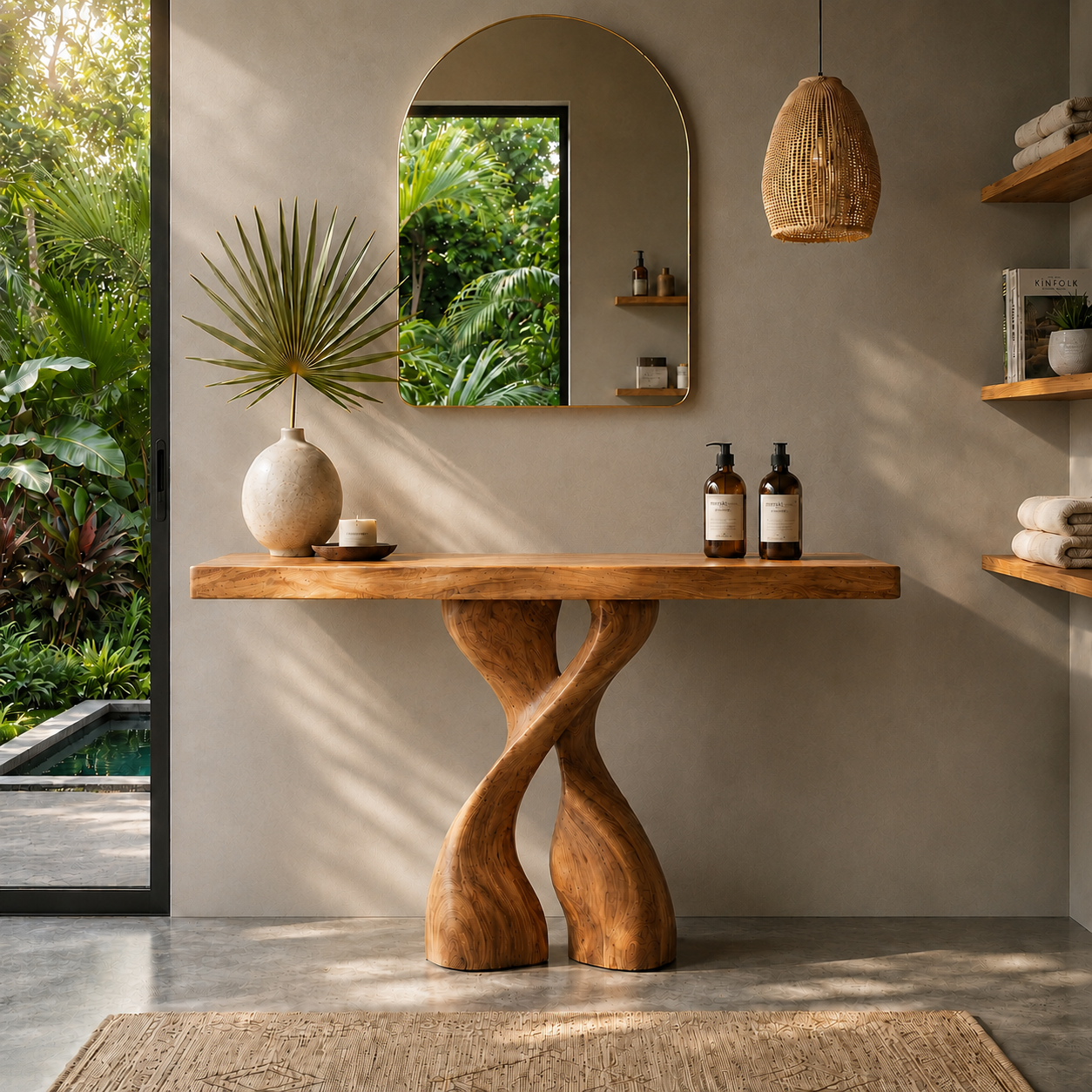 Soren Rounded Wood Console Table - Design 616 - main view