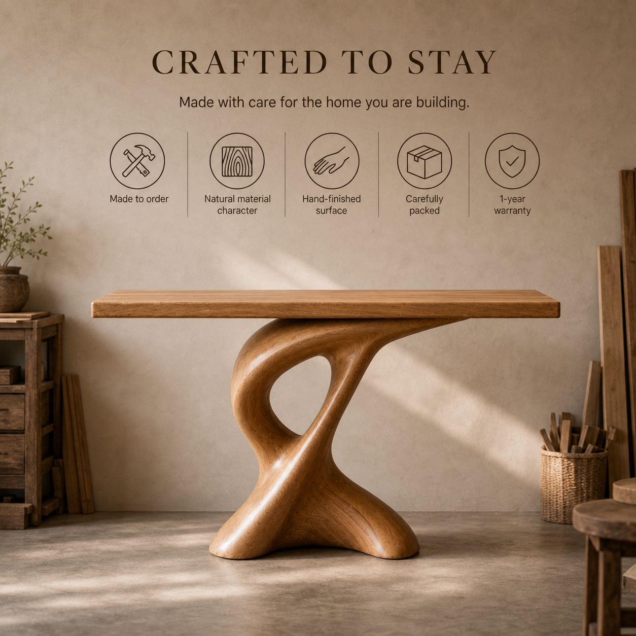 Veyra Soft Curve Console Table - Design 618 - product image 07