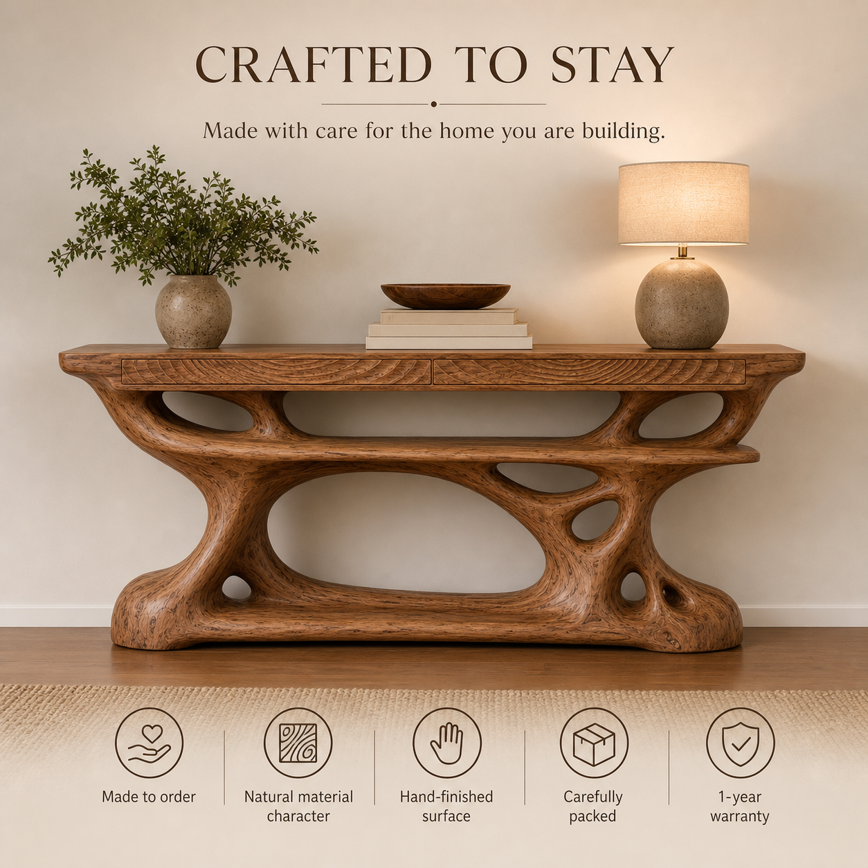 Orin Organic Modern Console Table - Design 623 - product image 09