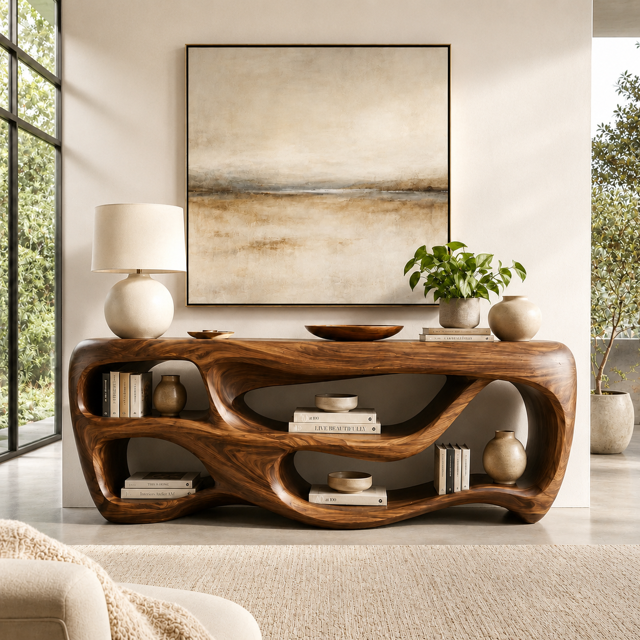 Mira Flow Wood Console Table - Design 626 - main view