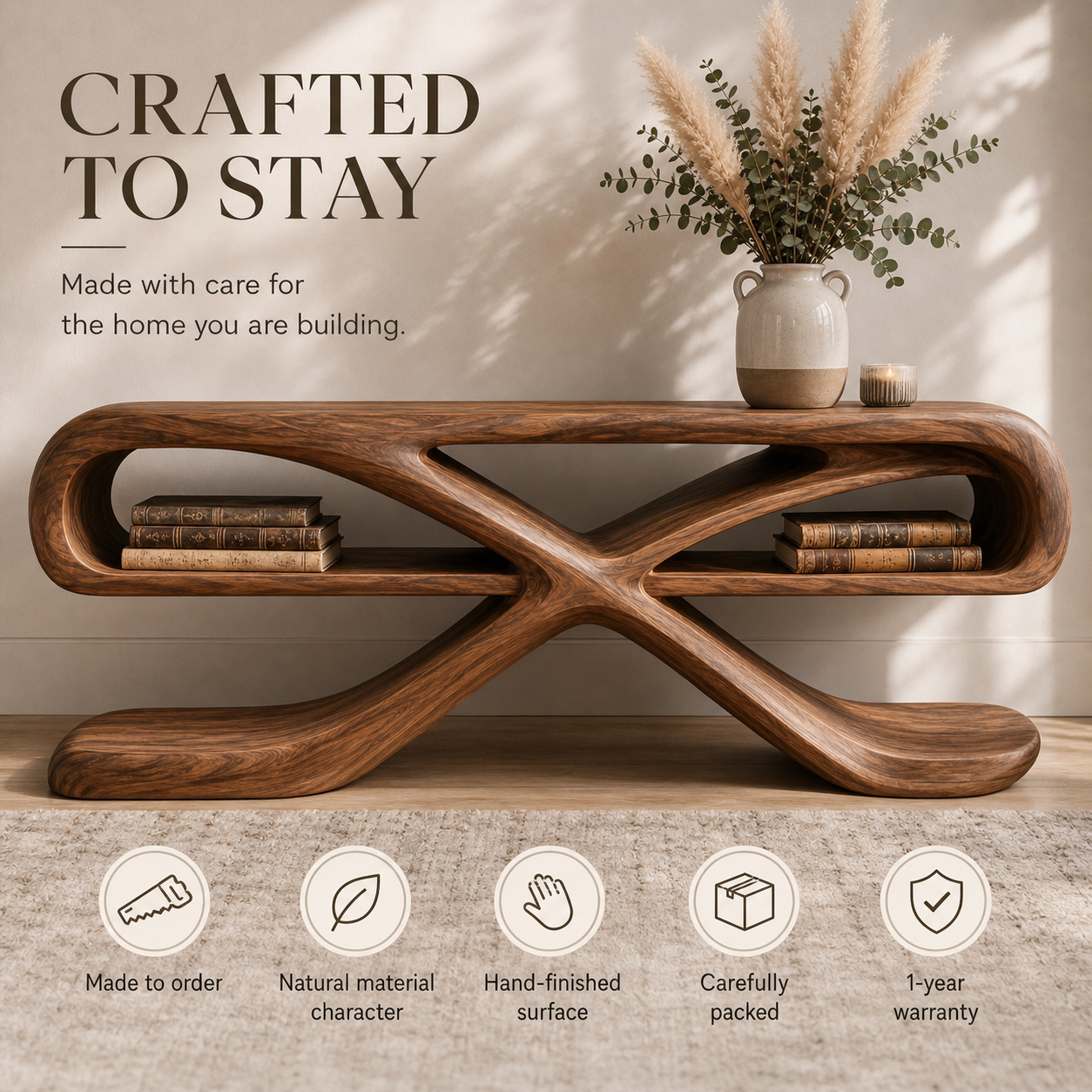 Vale Sculptural Entry Console Table - Design 628 - product image 09
