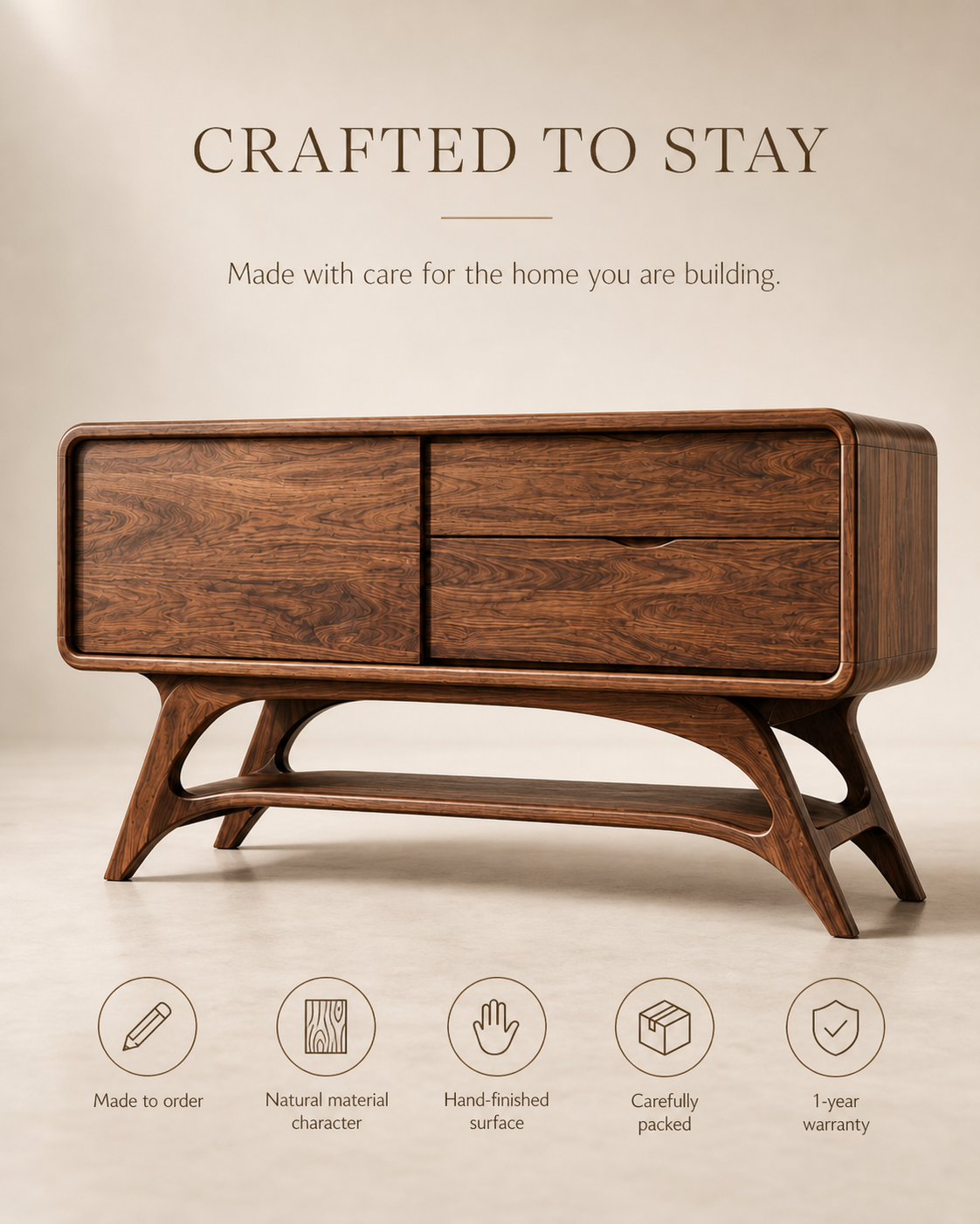 Celine Warm Modern Console Table - Design 630 - product image 09