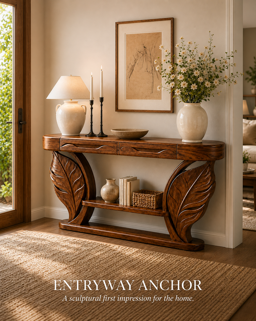 Alden Curved Wood Console Table - Design 631 - product image 02