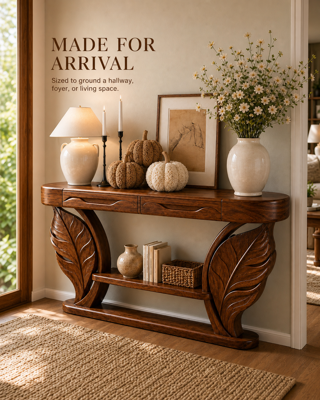 Alden Curved Wood Console Table - Design 631 - product image 04