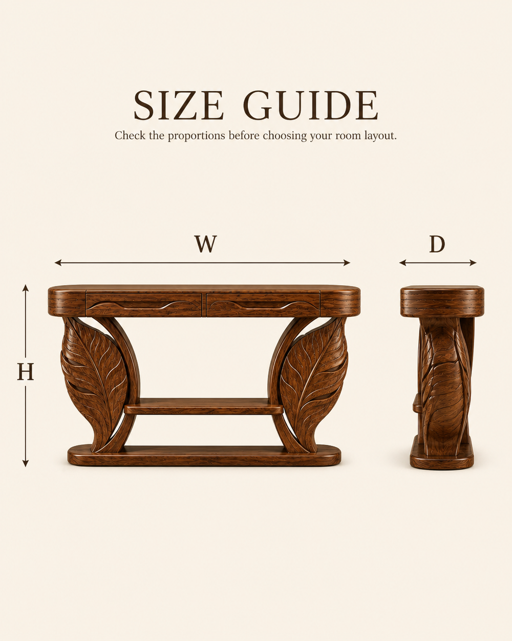 Alden Curved Wood Console Table - Design 631 - product image 08