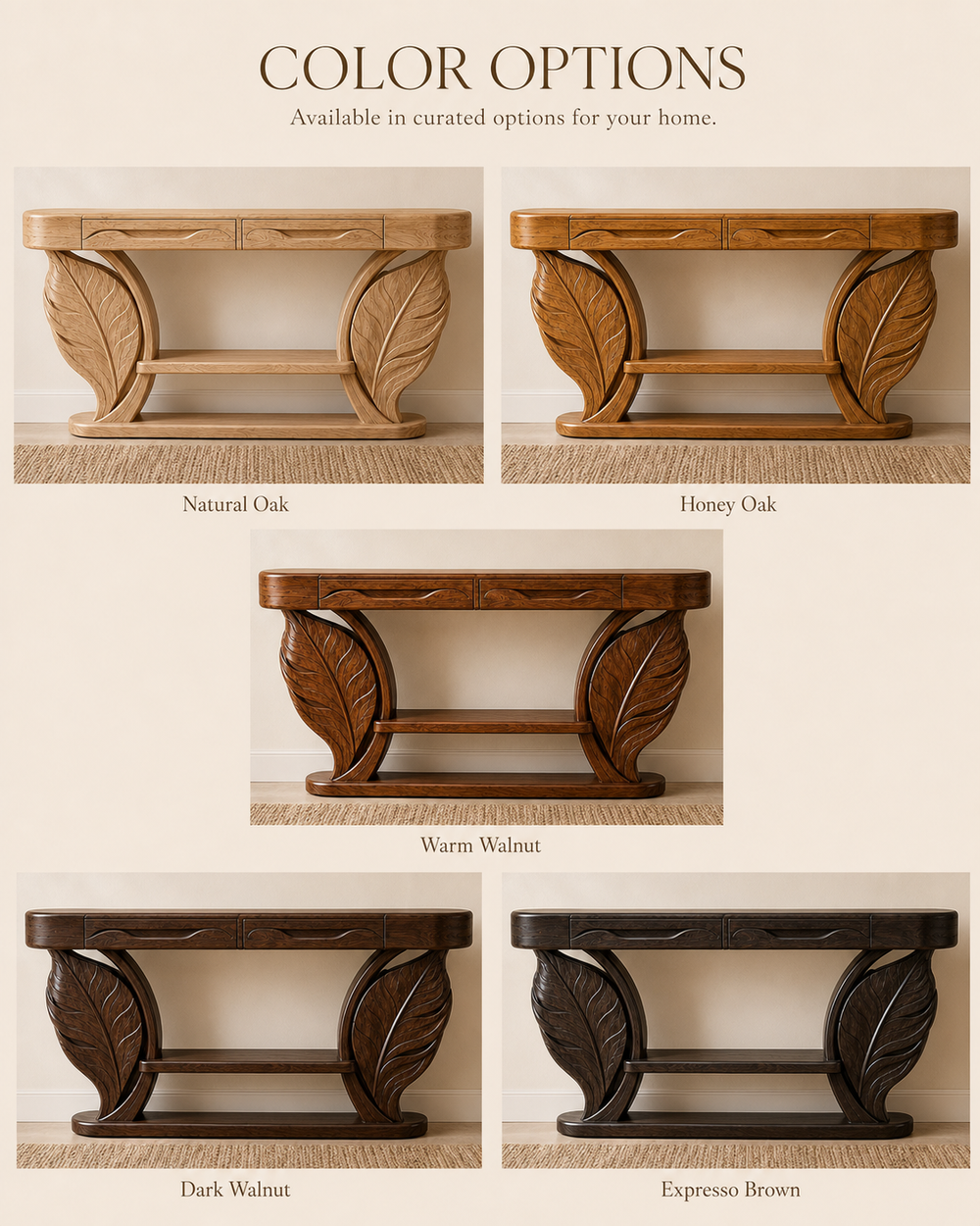 Alden Curved Wood Console Table - Design 631 - product image 11