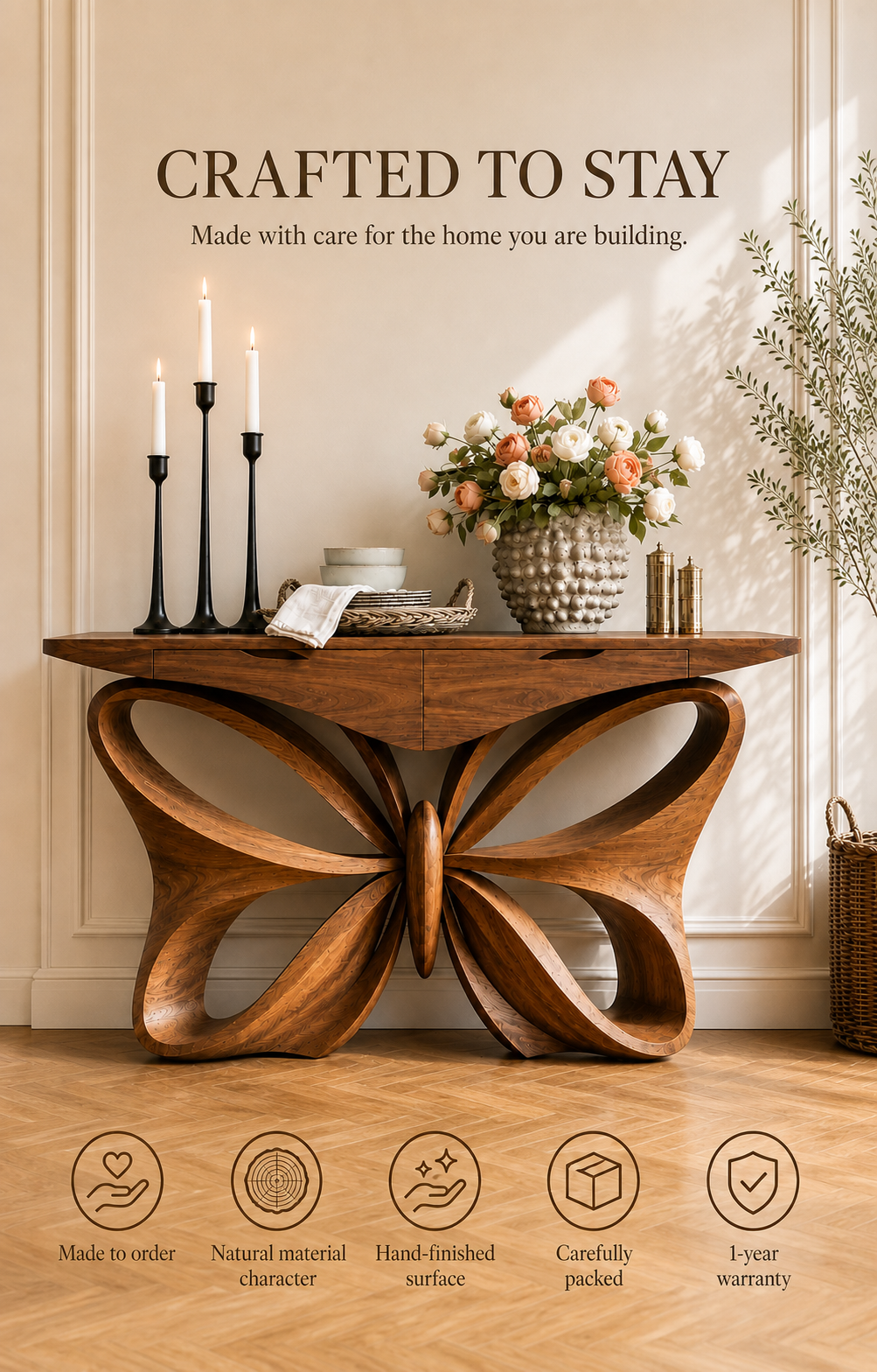 Kaia Sculptural Console Table - Design 633 - product image 09