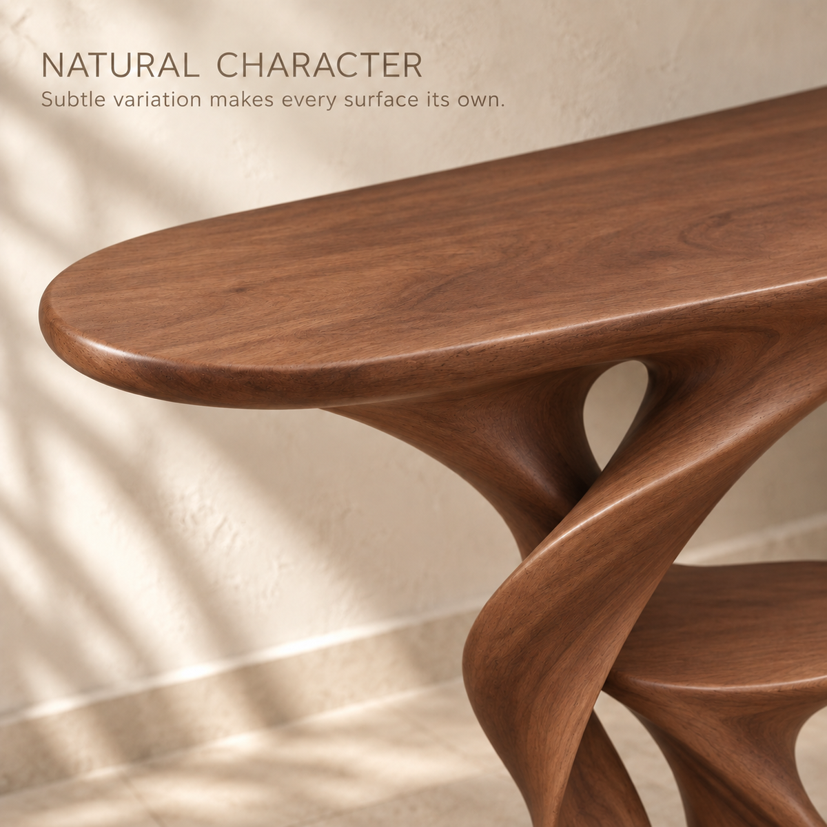 Aurelle Sculptural Solid Wood Console Table - Design 635 - product detail 4