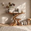 Aurelle Sculptural Solid Wood Console Table - Design 635 - original main view