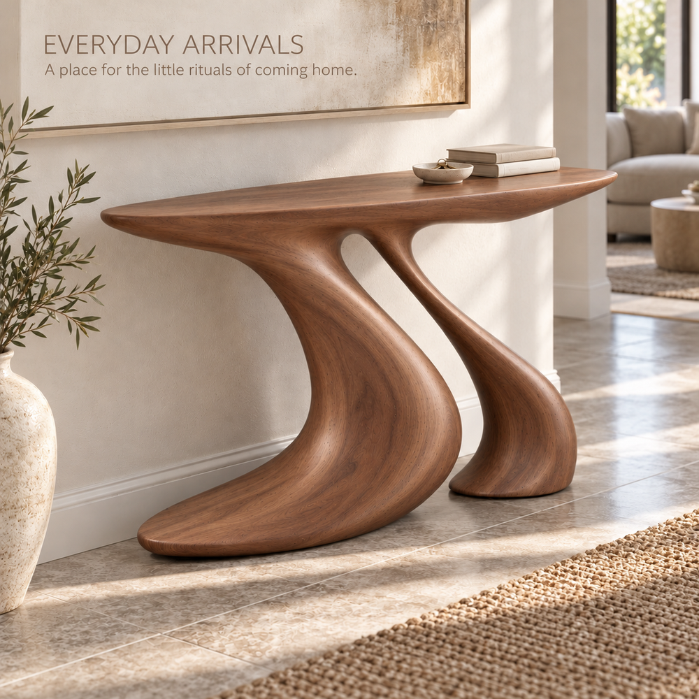 Arden Sculptural Solid Wood Console Table - Design 636 - product detail 6