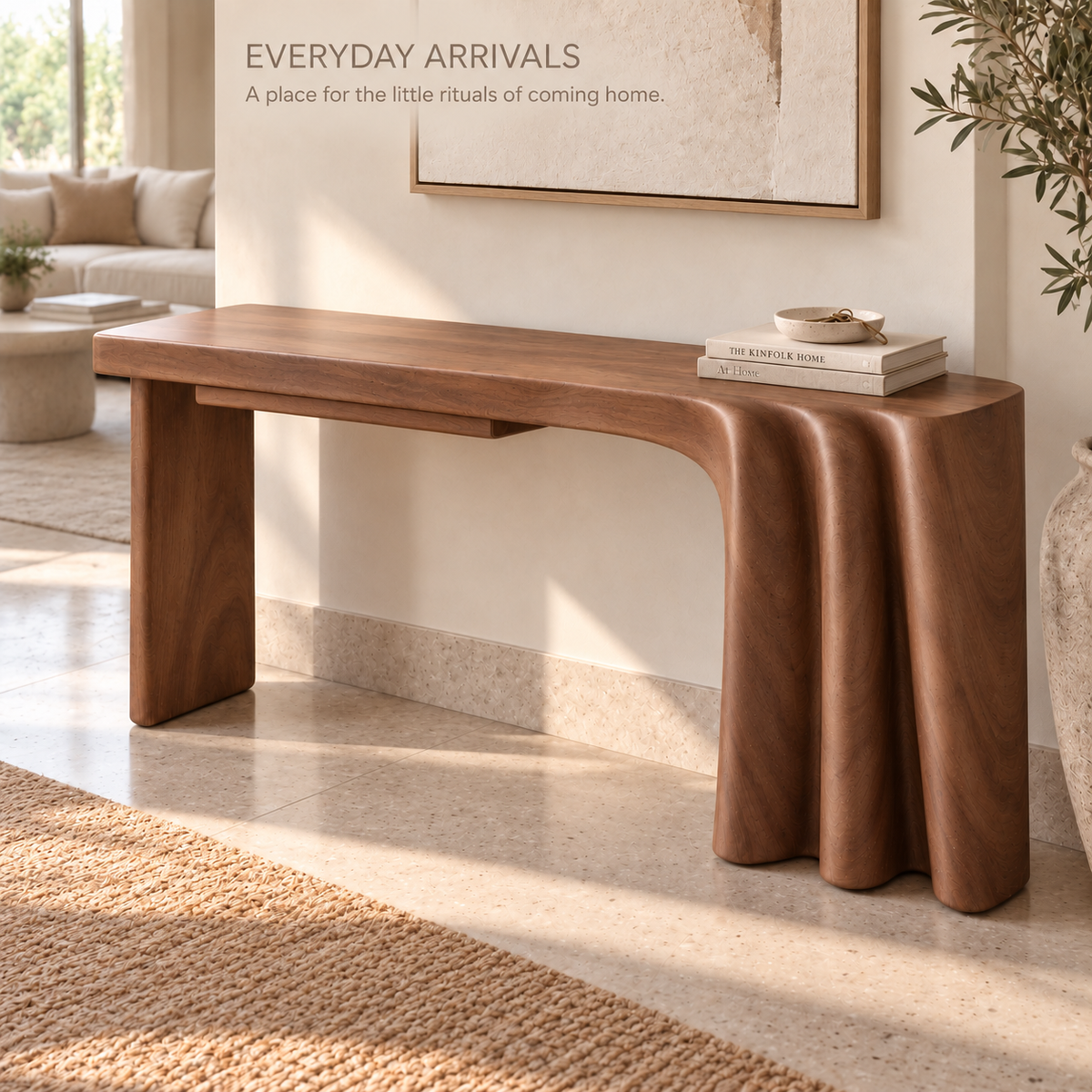 Rowan Sculptural Solid Wood Console Table - Design 638 - product detail 6