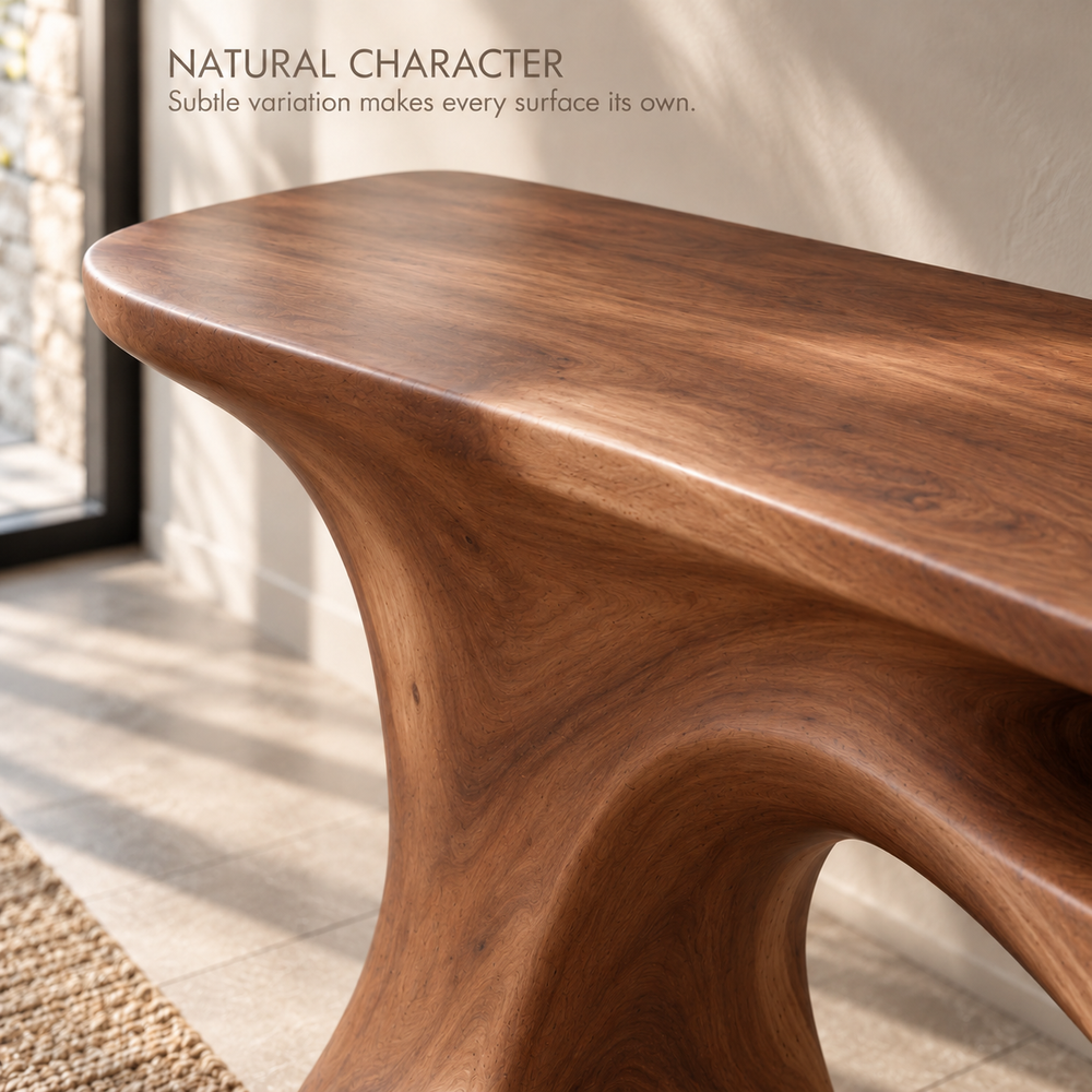 Veyra Sculptural Solid Wood Console Table - Design 640 - product detail 4