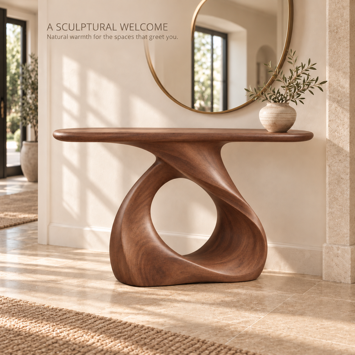 Soren Sculptural Solid Wood Console Table - Design 641 - product detail 1