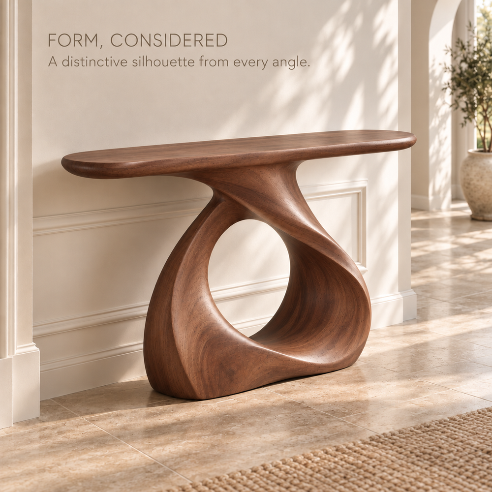 Soren Sculptural Solid Wood Console Table - Design 641 - product detail 2
