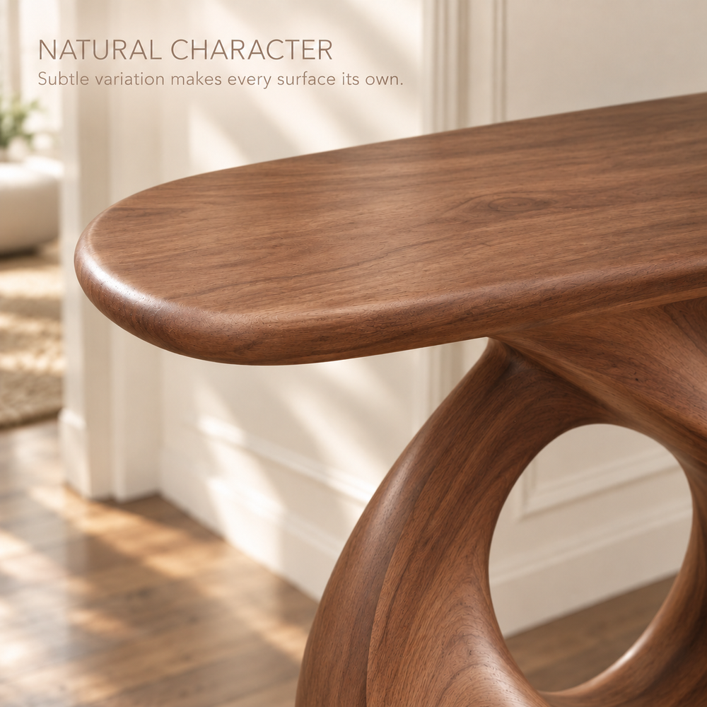 Soren Sculptural Solid Wood Console Table - Design 641 - product detail 4
