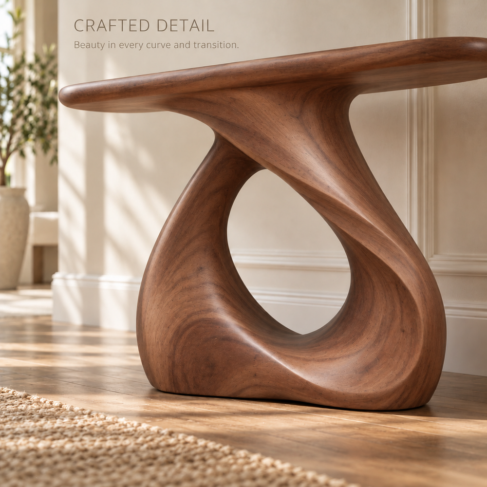Soren Sculptural Solid Wood Console Table - Design 641 - product detail 5