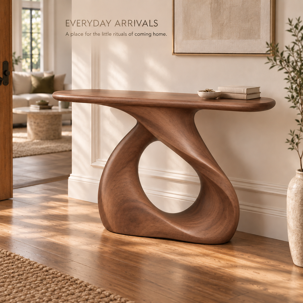 Soren Sculptural Solid Wood Console Table - Design 641 - product detail 6