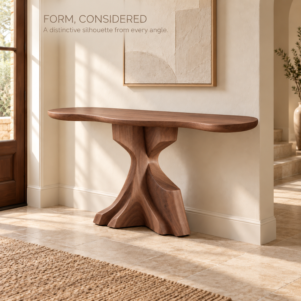 Liora Sculptural Solid Wood Console Table - Design 642 - product detail 2