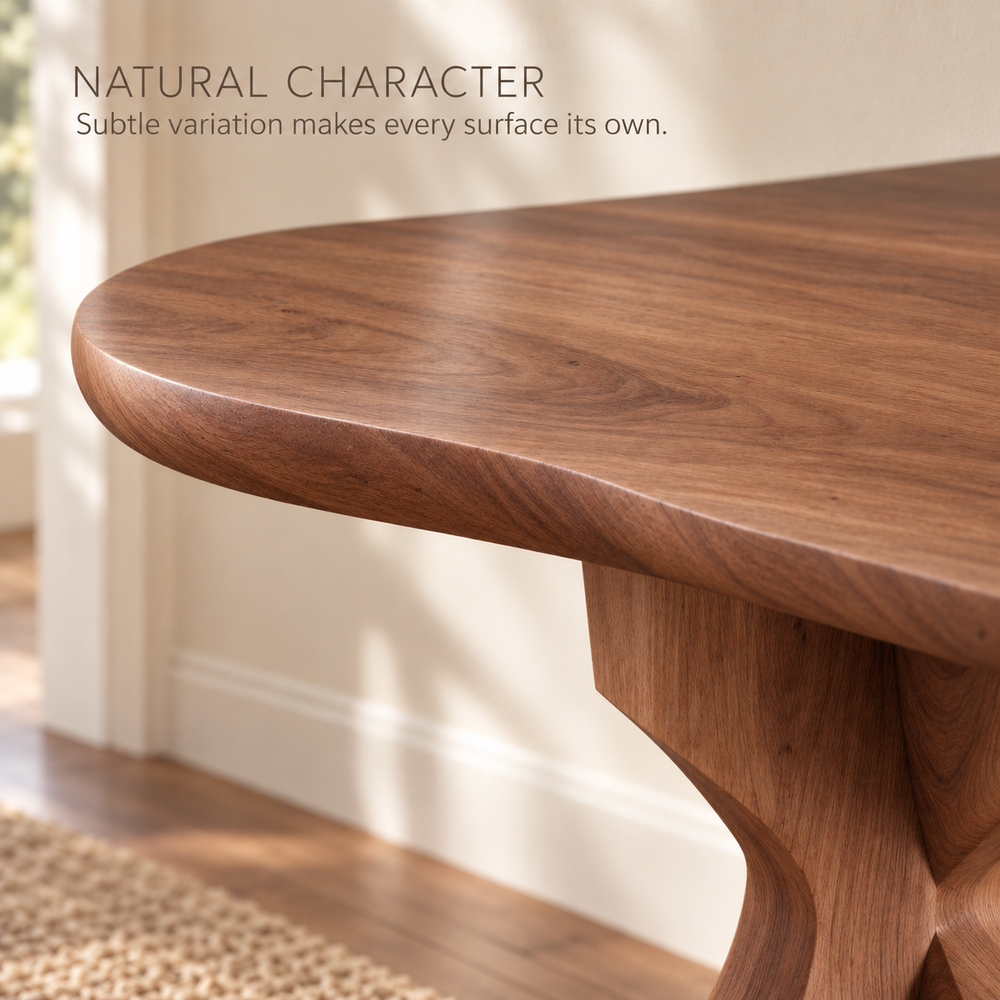 Liora Sculptural Solid Wood Console Table - Design 642 - product detail 4