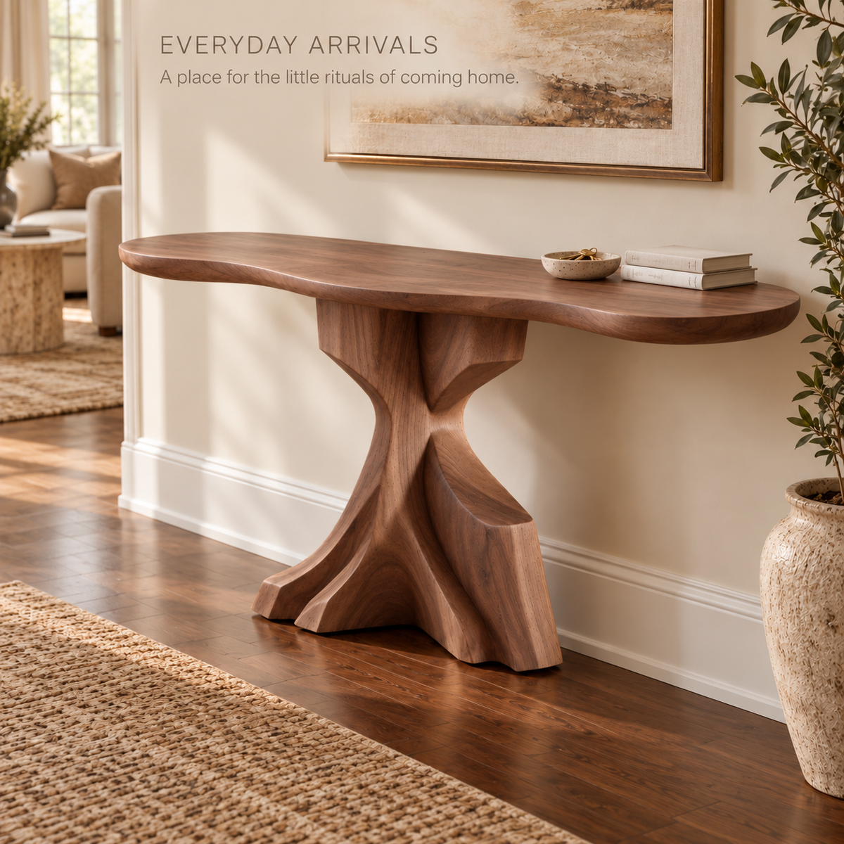 Liora Sculptural Solid Wood Console Table - Design 642 - product detail 6