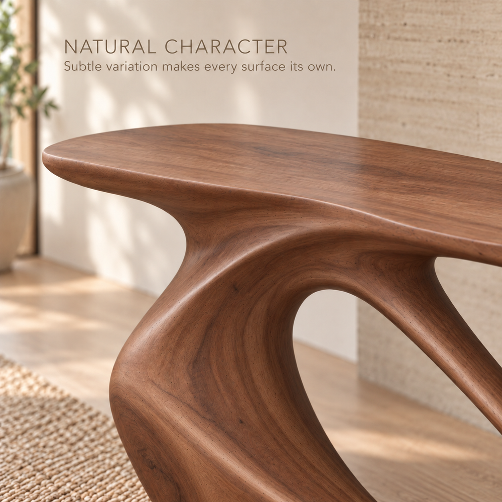 Nolan Sculptural Solid Wood Console Table - Design 643 - product detail 4
