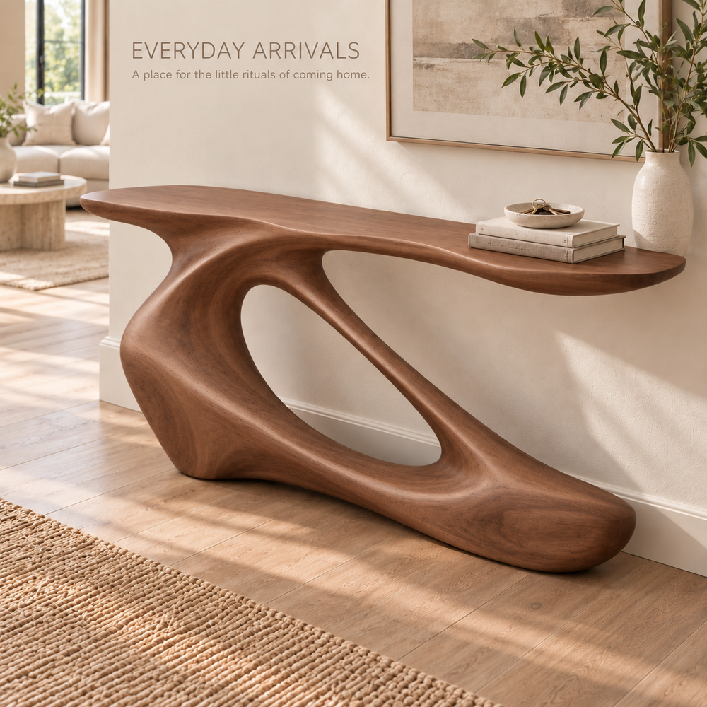 Nolan Sculptural Solid Wood Console Table - Design 643 - product detail 6
