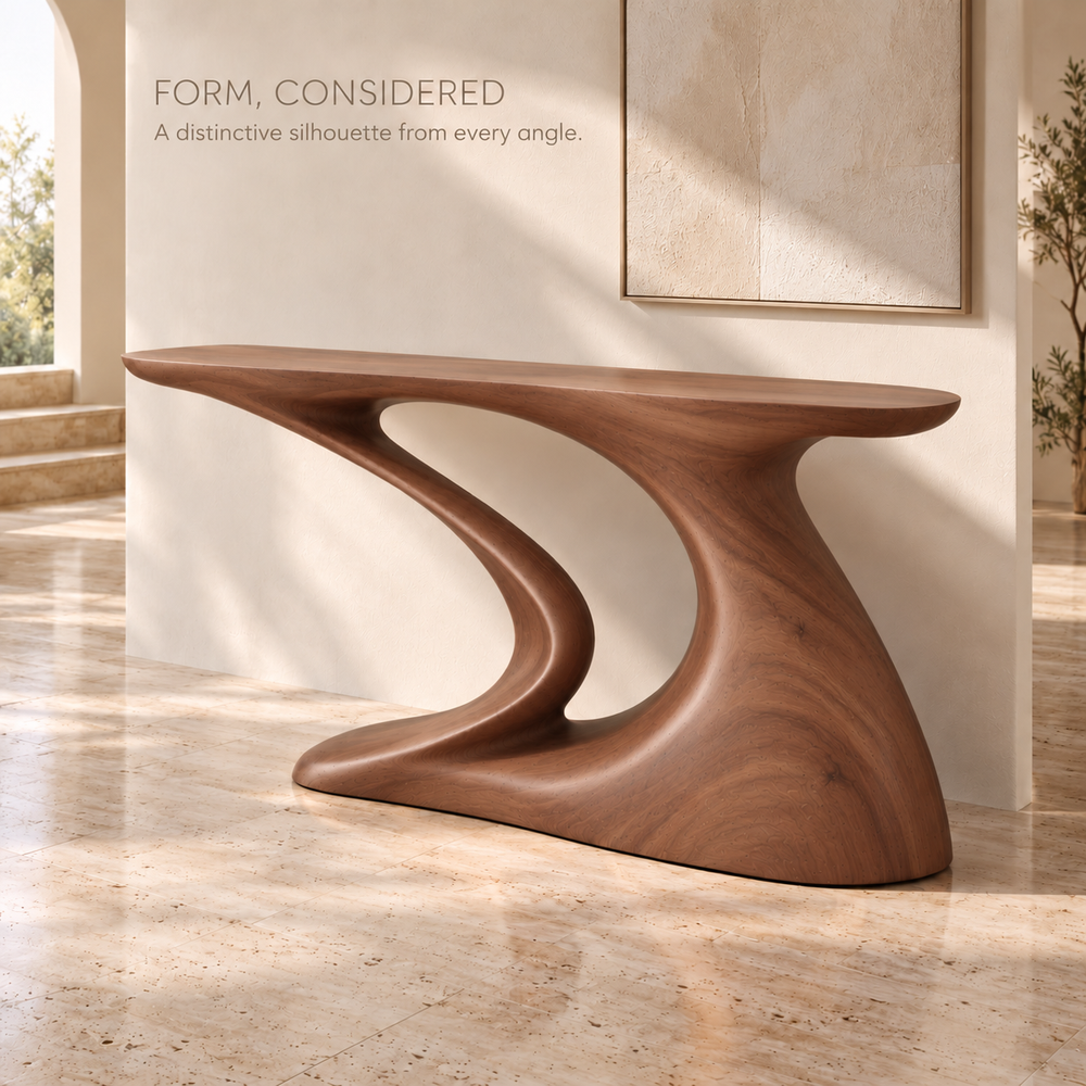 Brielle Sculptural Solid Wood Console Table - Design 644 - product detail 2