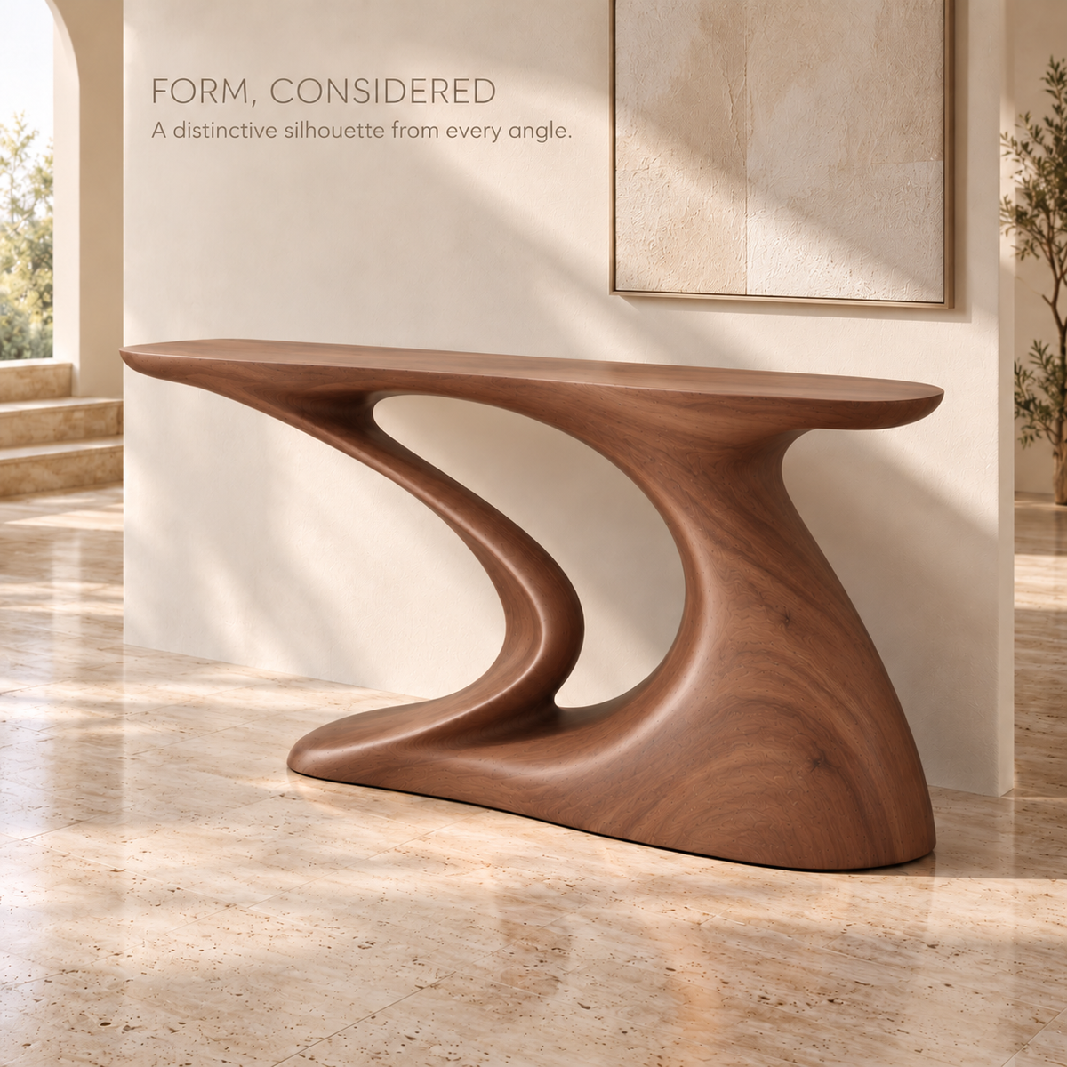 Brielle Sculptural Solid Wood Console Table - Design 644 - product detail 2