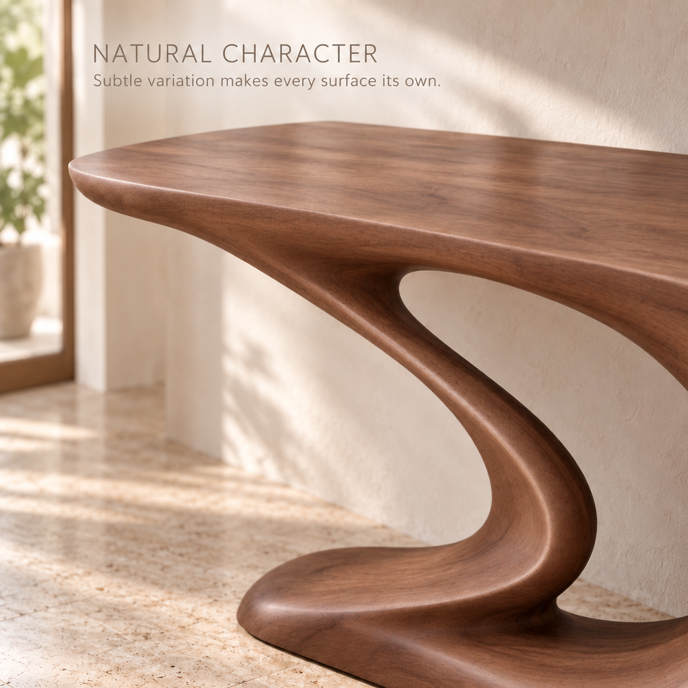 Brielle Sculptural Solid Wood Console Table - Design 644 - product detail 4