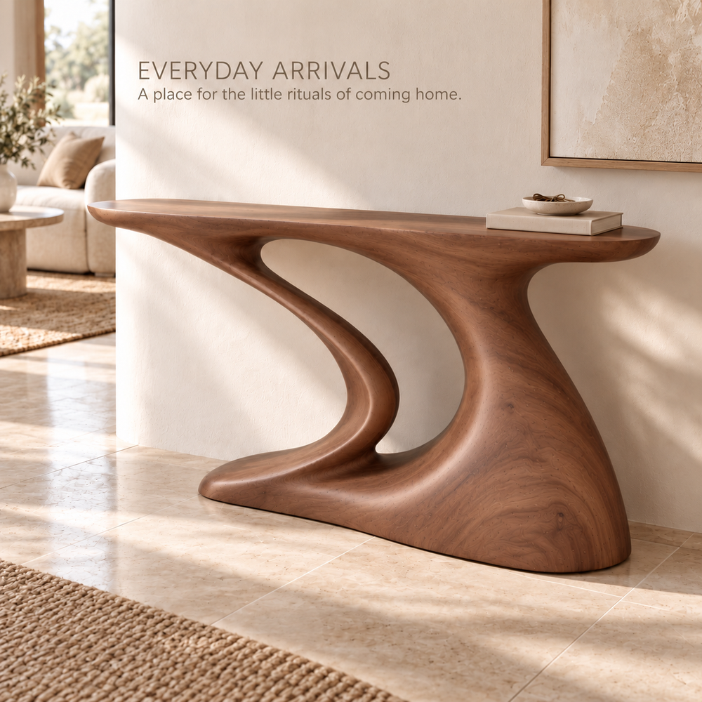 Brielle Sculptural Solid Wood Console Table - Design 644 - product detail 6