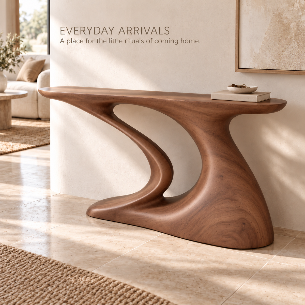 Brielle Sculptural Solid Wood Console Table - Design 644 - product detail 6