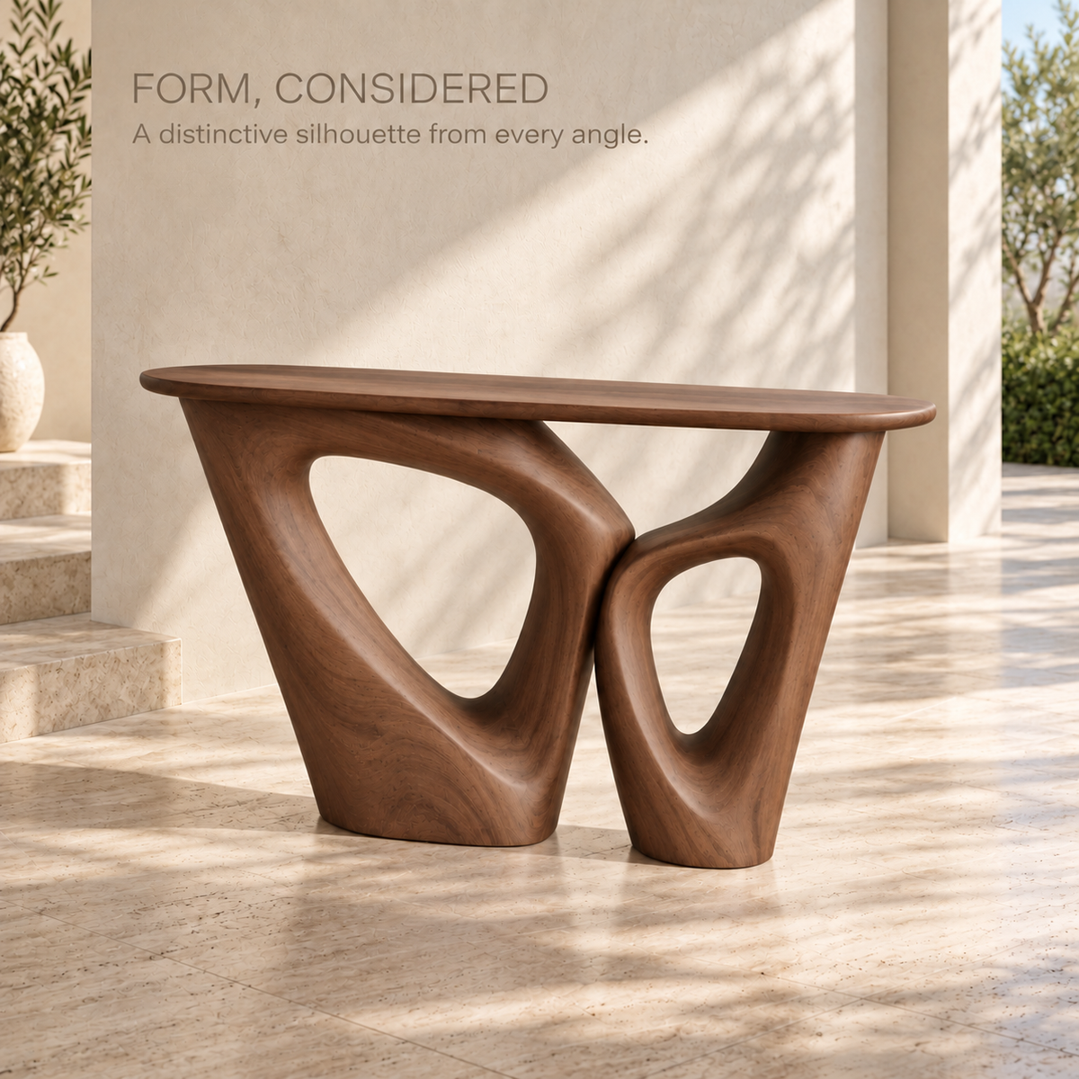 Orin Sculptural Solid Wood Console Table - Design 645 - product detail 2
