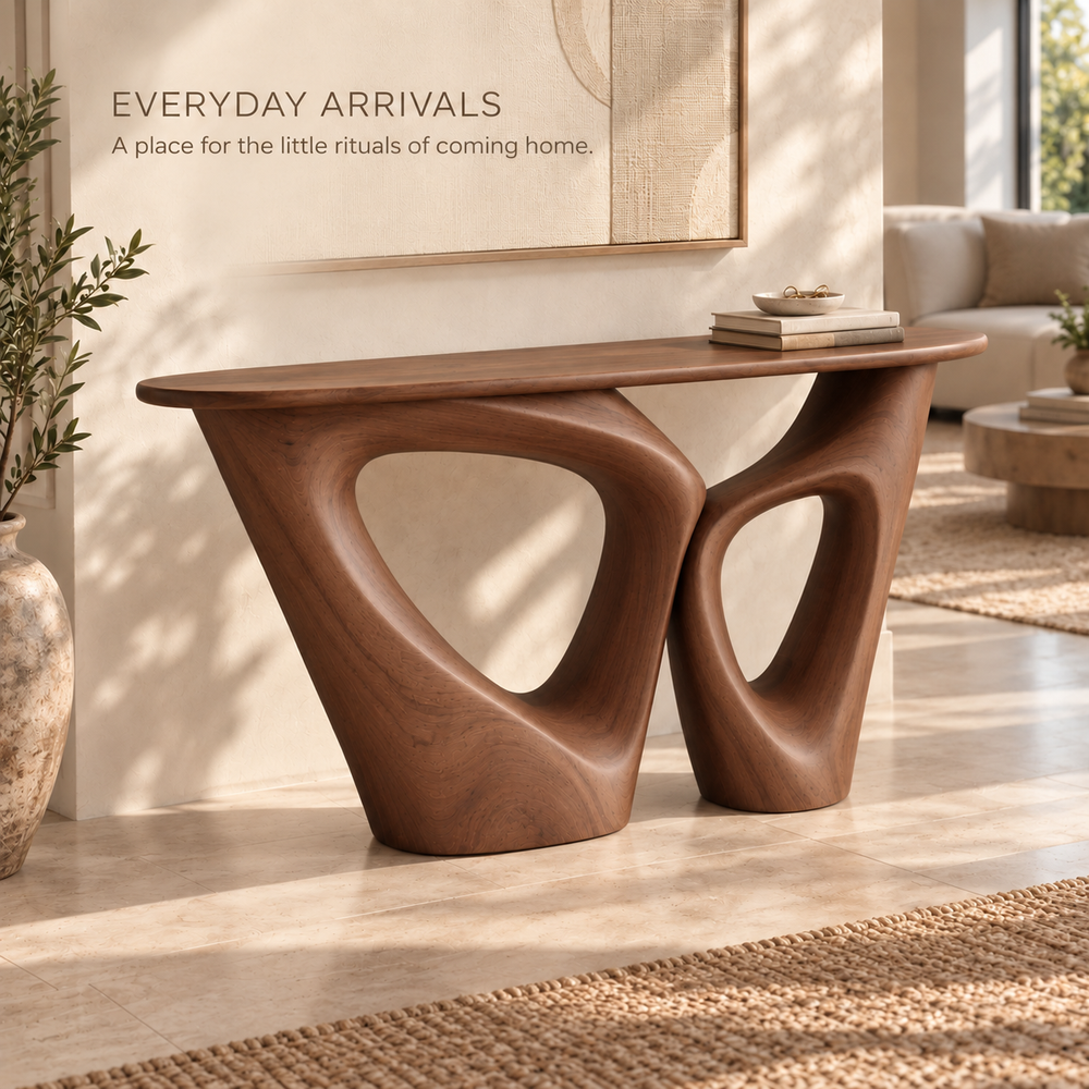 Orin Sculptural Solid Wood Console Table - Design 645 - product detail 6