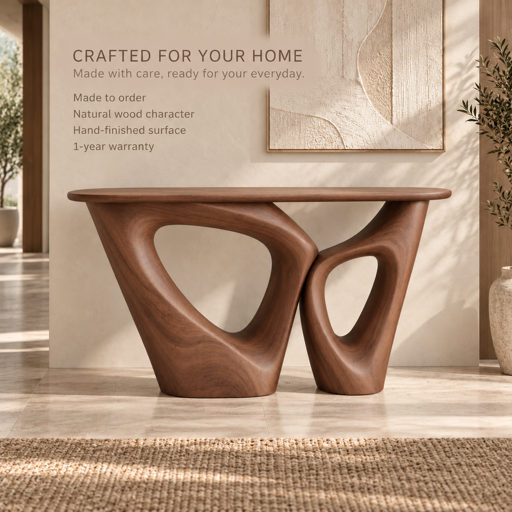 Orin Sculptural Solid Wood Console Table - Design 645 - product detail 8