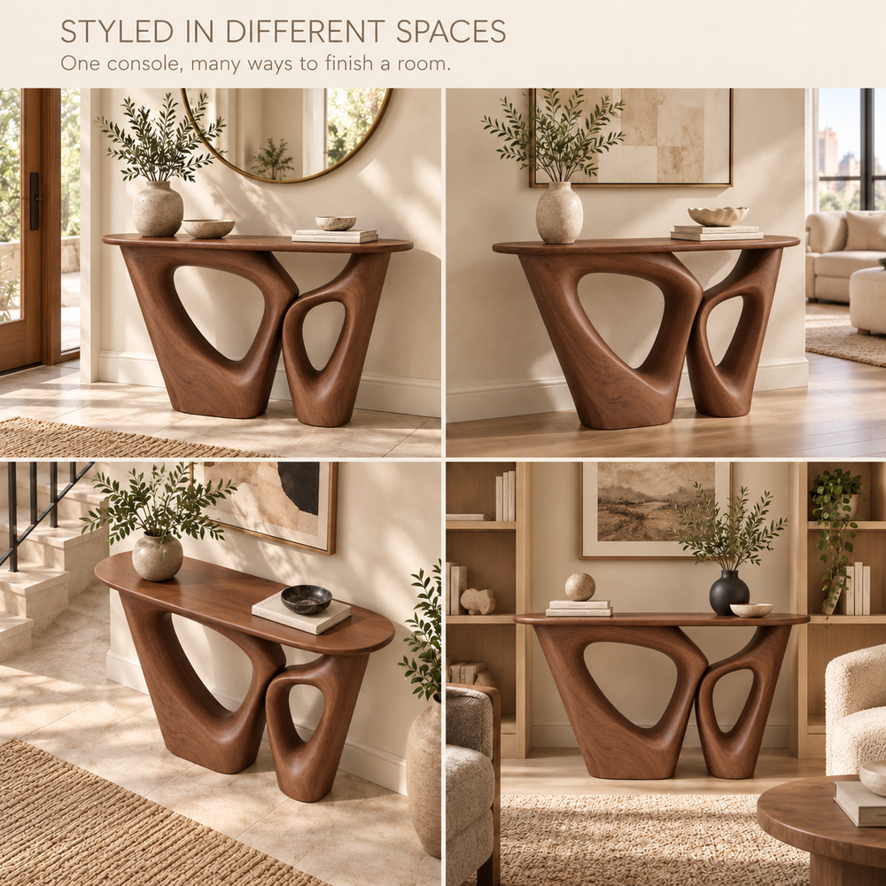 Orin Sculptural Solid Wood Console Table - Design 645 - product detail 9