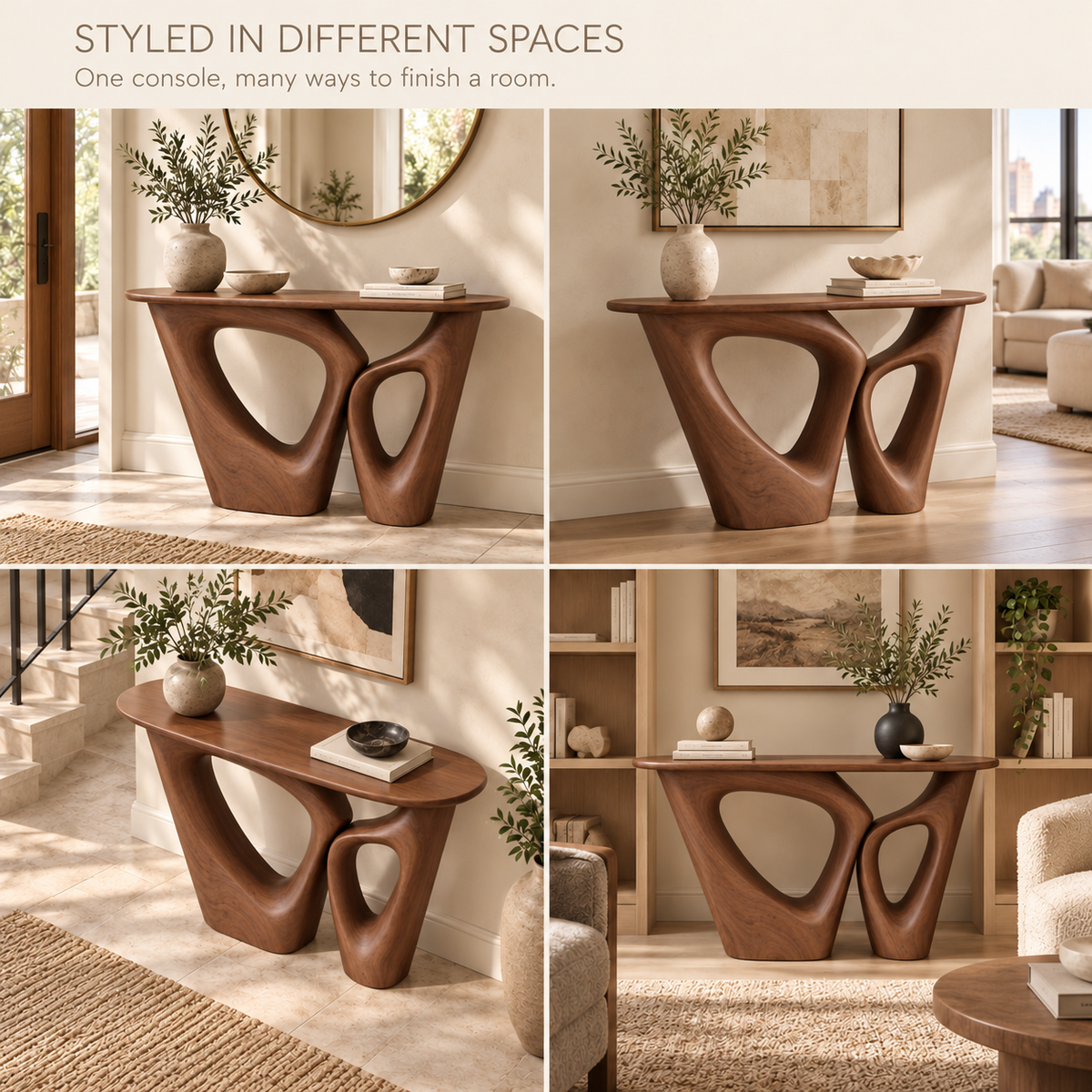 Orin Sculptural Solid Wood Console Table - Design 645 - product detail 9