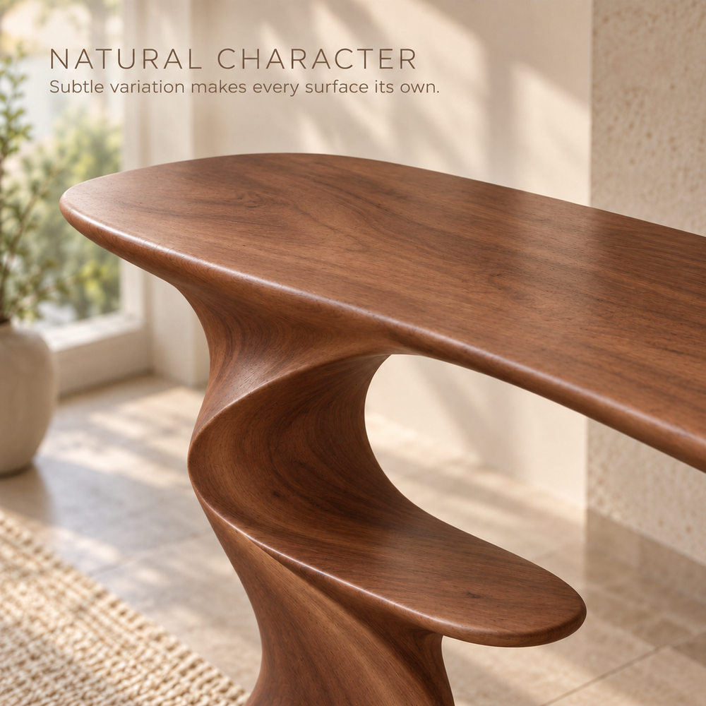 Darian Sculptural Solid Wood Console Table - Design 647 - product detail 4